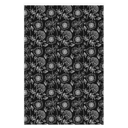 Illustrated Black & White Floral