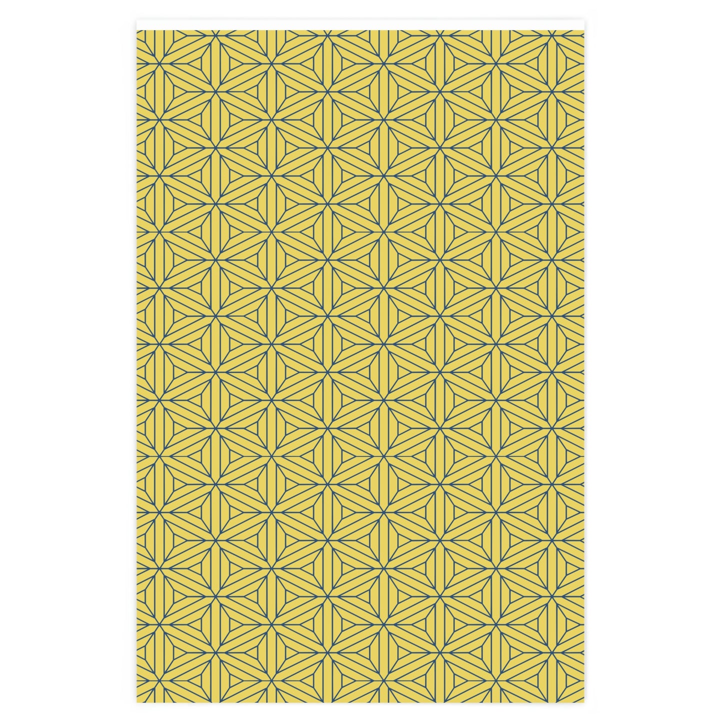 Geometric - Yellow with Blue Interlocking Stars