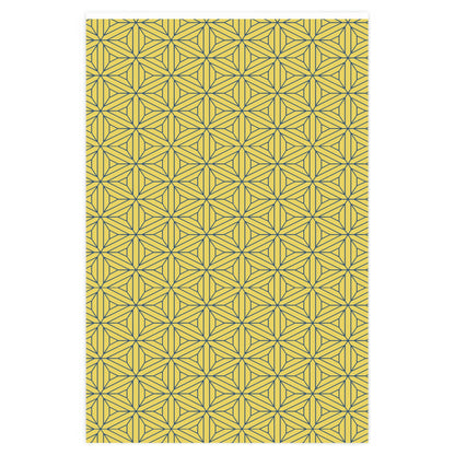 Geometric - Yellow with Blue Interlocking Stars