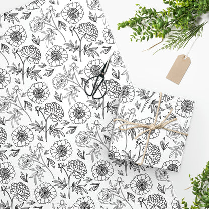 Illustrated Black & White Floral II